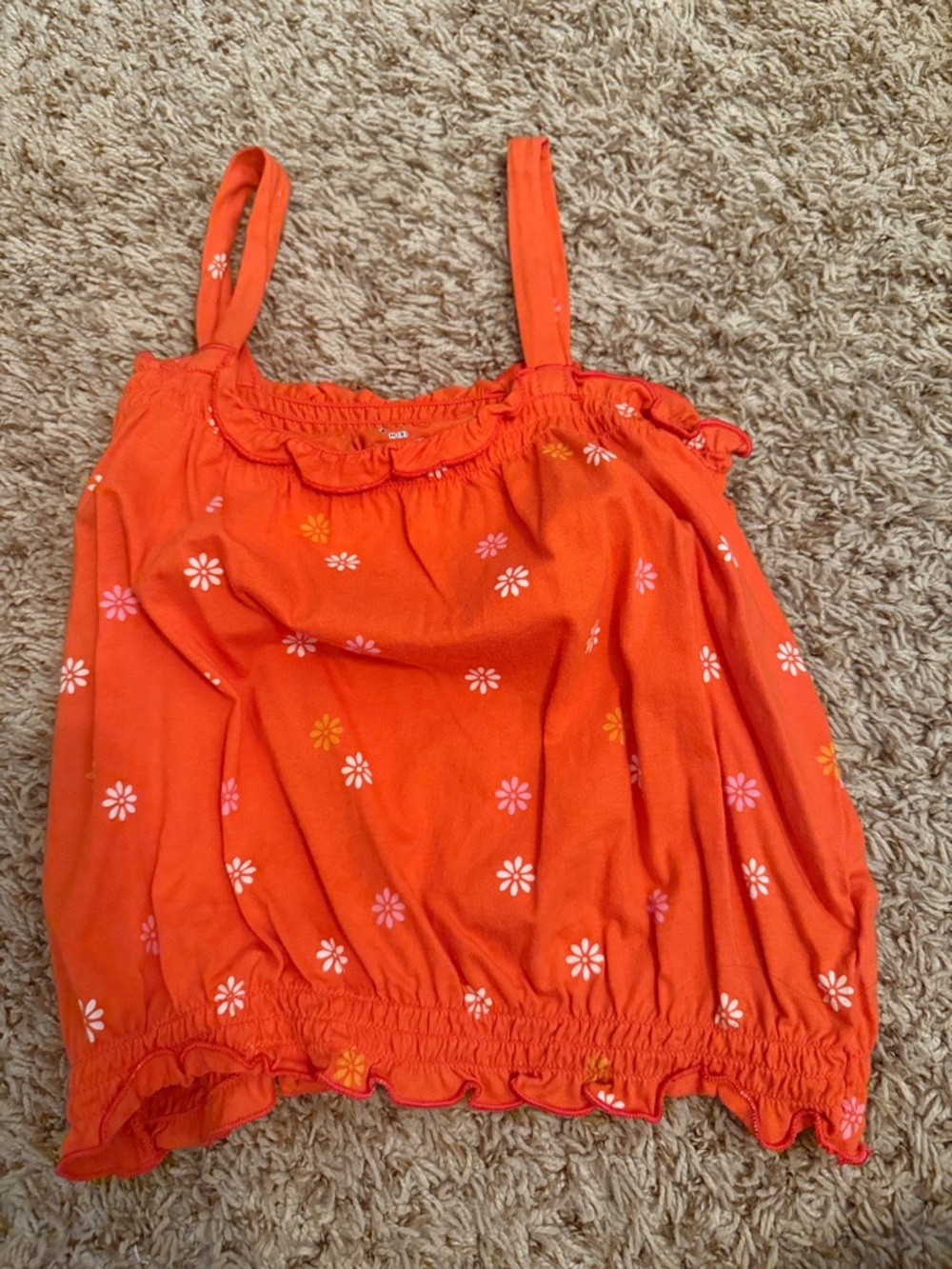 Old Navy Orange Floral Girls' Tank Top